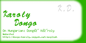 karoly dongo business card